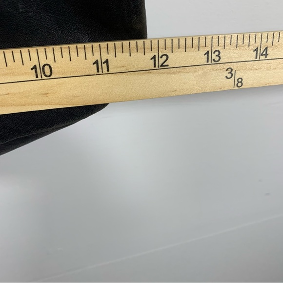 NWOT Fossil Black Glazed Leather Handbag Shoulder Fold Over Key & Lock Charms - Picture 13 of 13